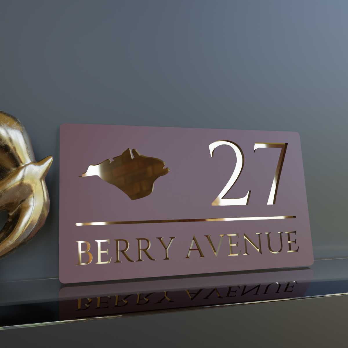 Isle of Wight Portrait House Number Sign - IOW v2
