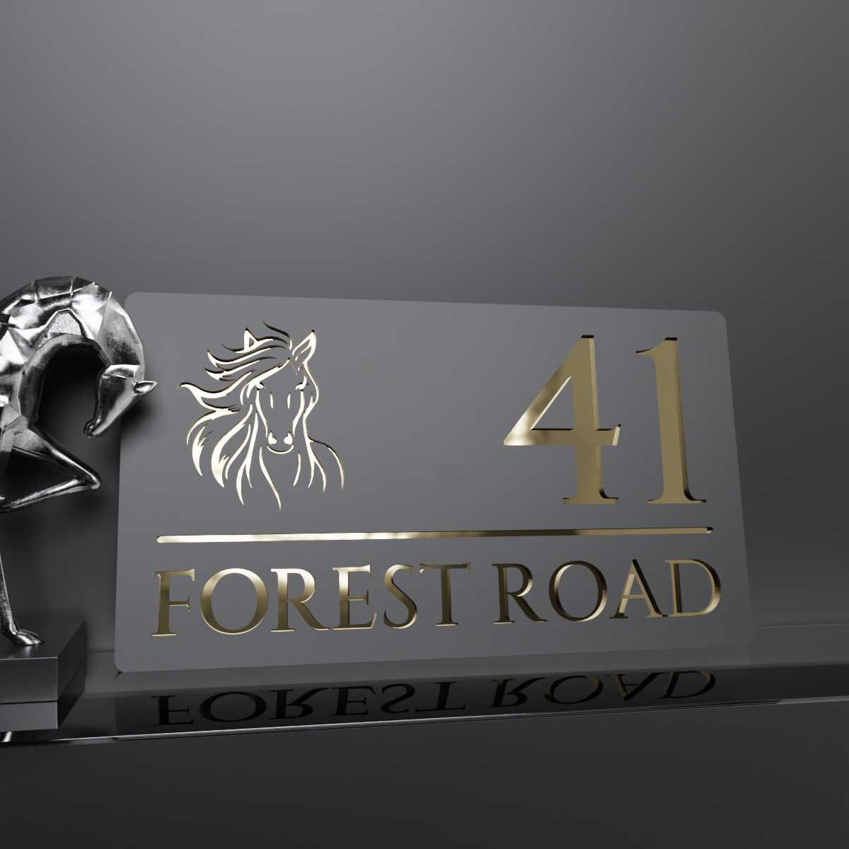 Modern House Sign with a Horse Motif - Epona