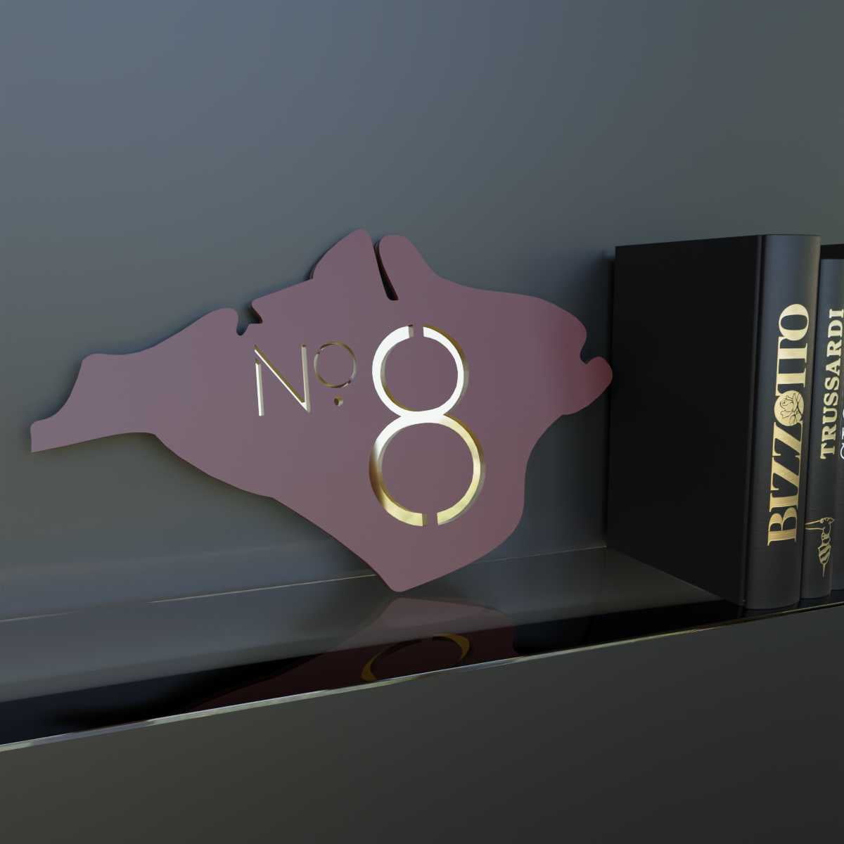 Isle of Wight Shaped House Number Sign - IOW