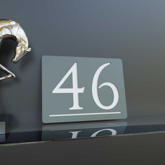 Modern Acrylic House Number Sign - Juno