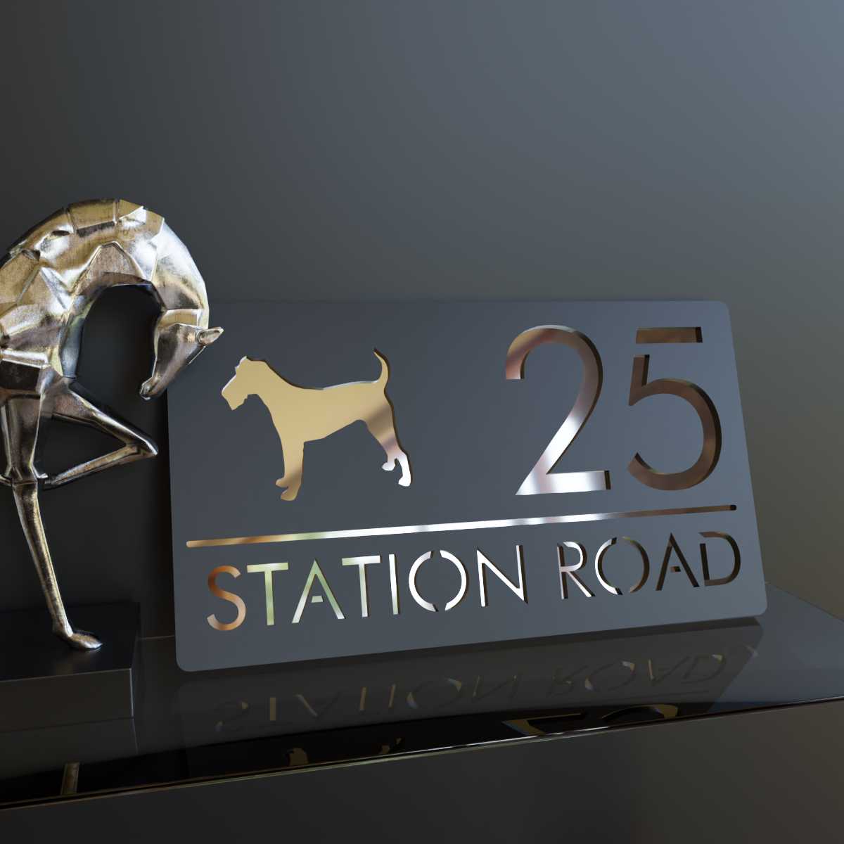 Modern House Sign with any Dog Motif - Corso